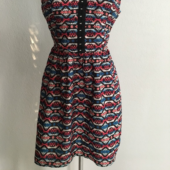 Band of Gypsies Print Sleeveless Mini Dress - Picture 2 of 3